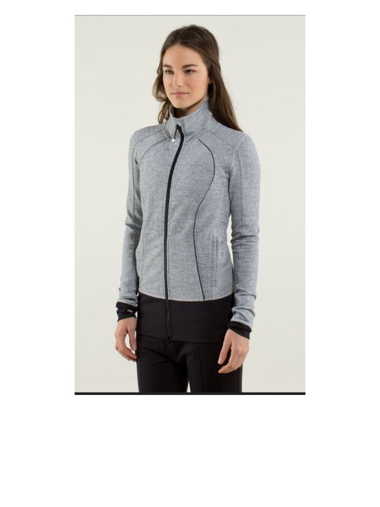 lululemon athletica Jackets & Blazers - Lululemon Nice Asana Scuba Style Jacket Gray Black Herringbone - Women’s 4